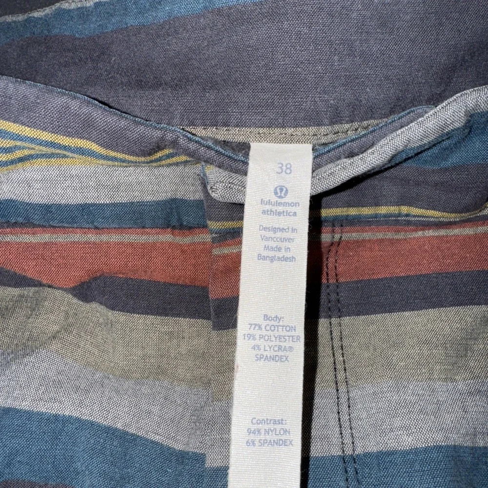 Lululemon Athletica‎ Men's 38 Shorts Commission Stripe Multicolor Casual Golf